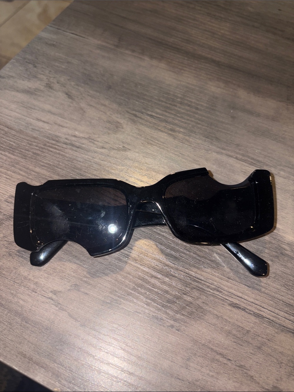 - Chunky Rectangular Black Sunglasses